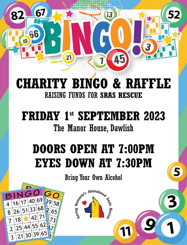 Charity Bingo Night – Friday 1st September ’23